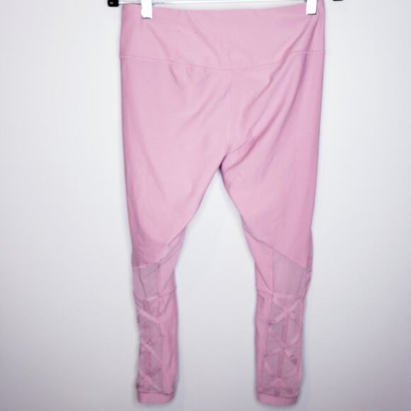 RBX Pink Athletic Workout Leggings with Mesh Panels Size Large - Picture 3 of 7
